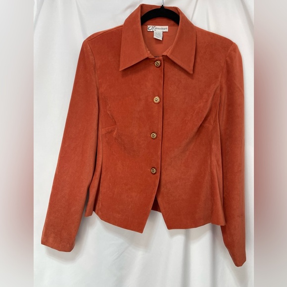 dressbarn Tops - Dressbarn Rust Suede like blouse or jacket women’s size small